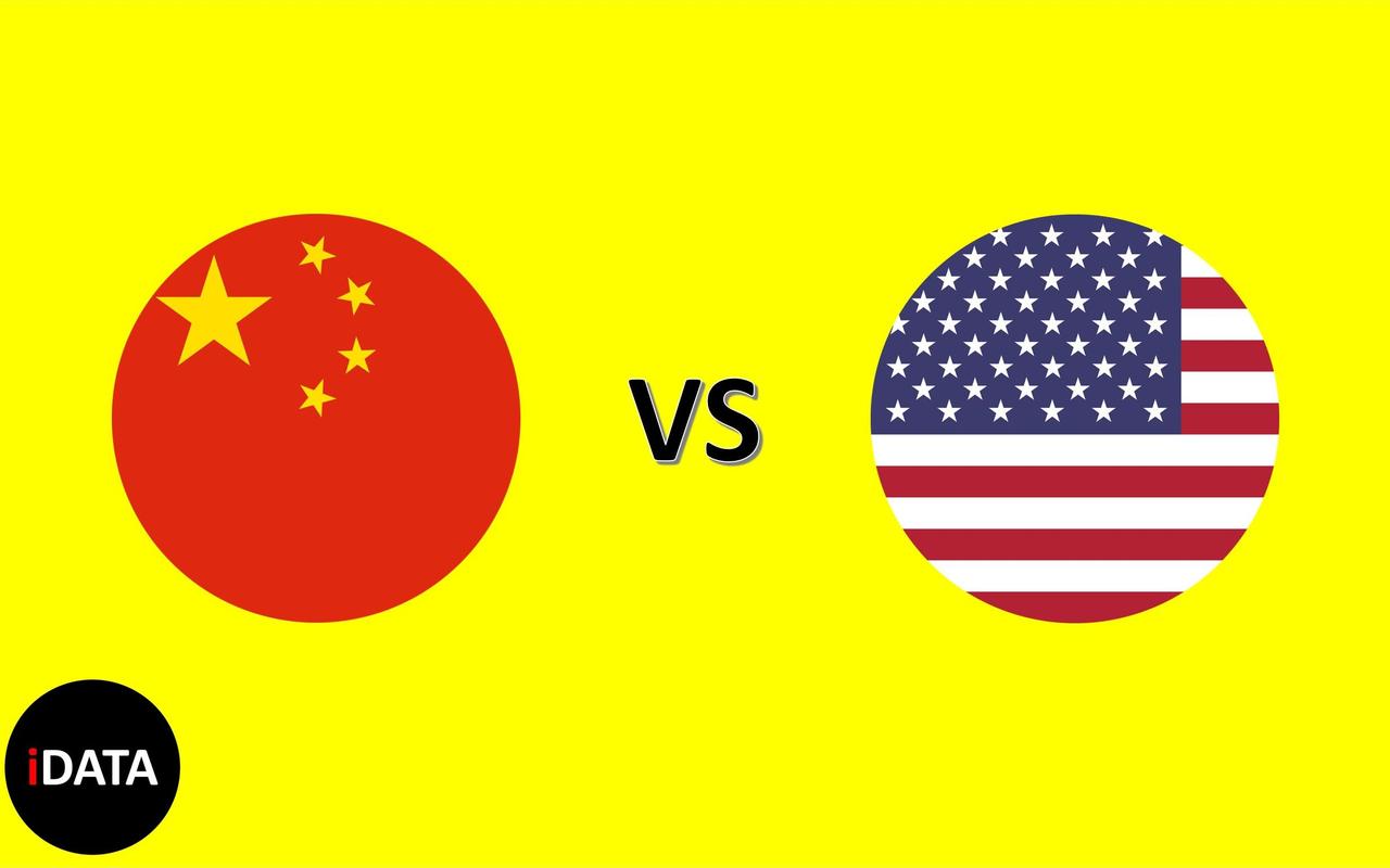 中国vs美国的国旗